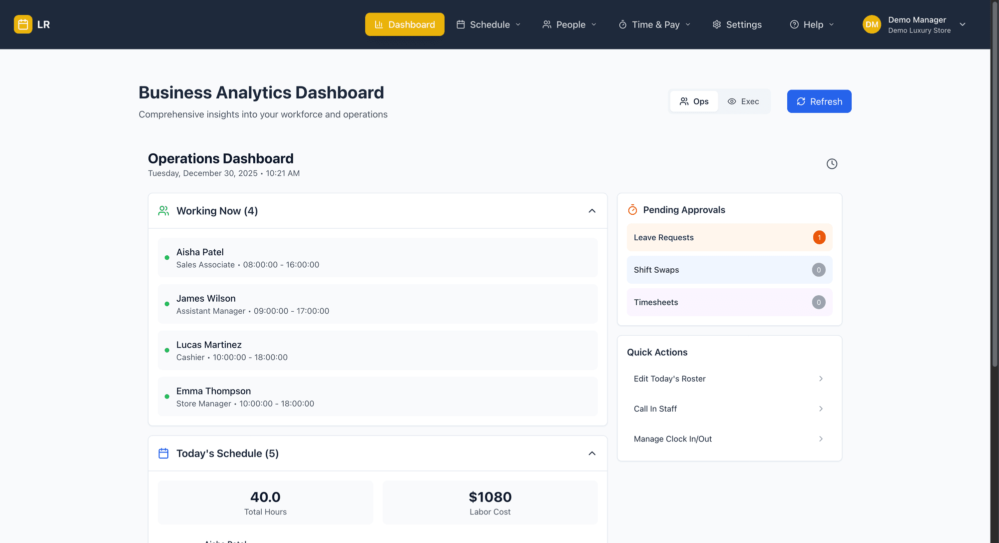 LuxeRoster SaaS Platform - LuxeRoster